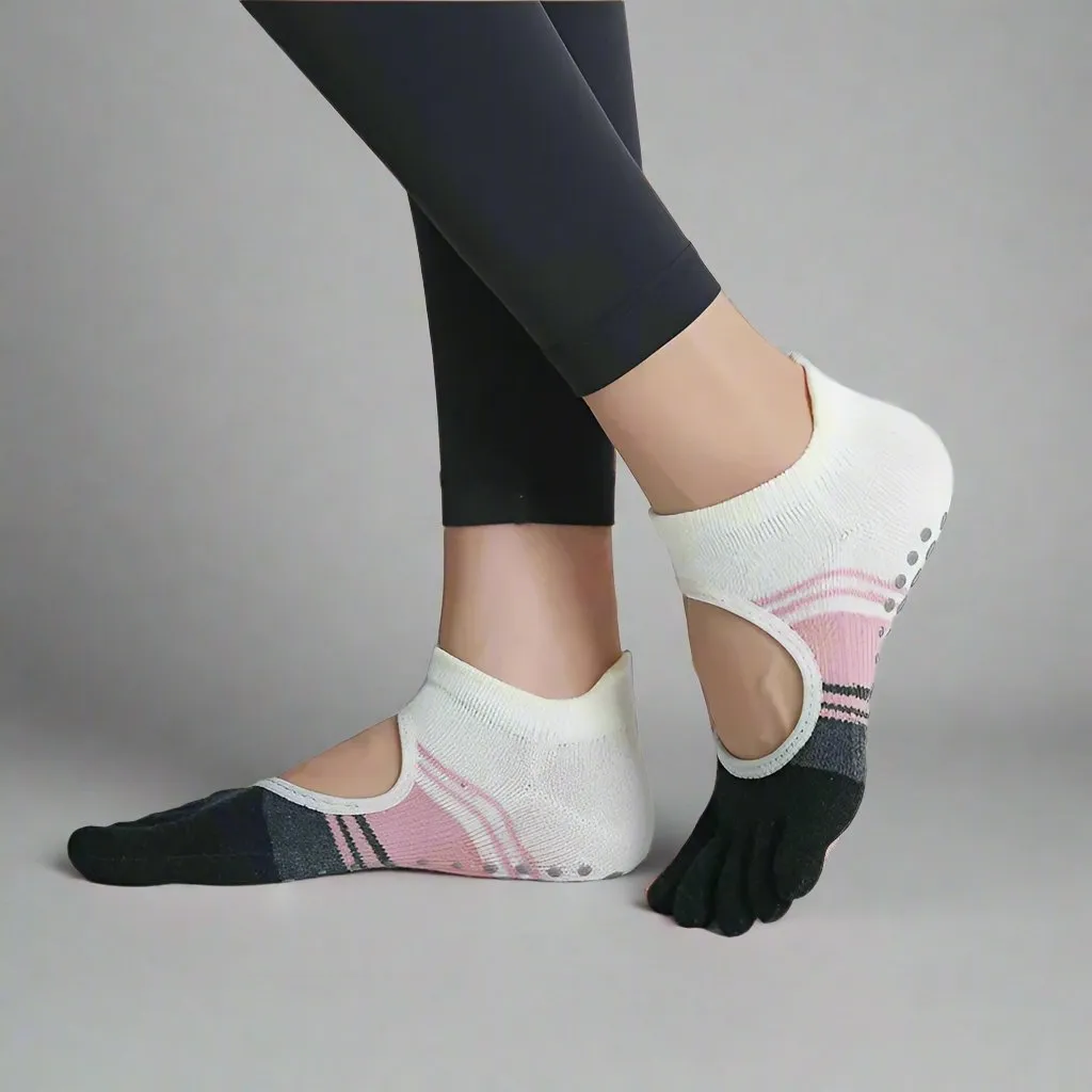 FingerHollow Toe Grip Socks for Women