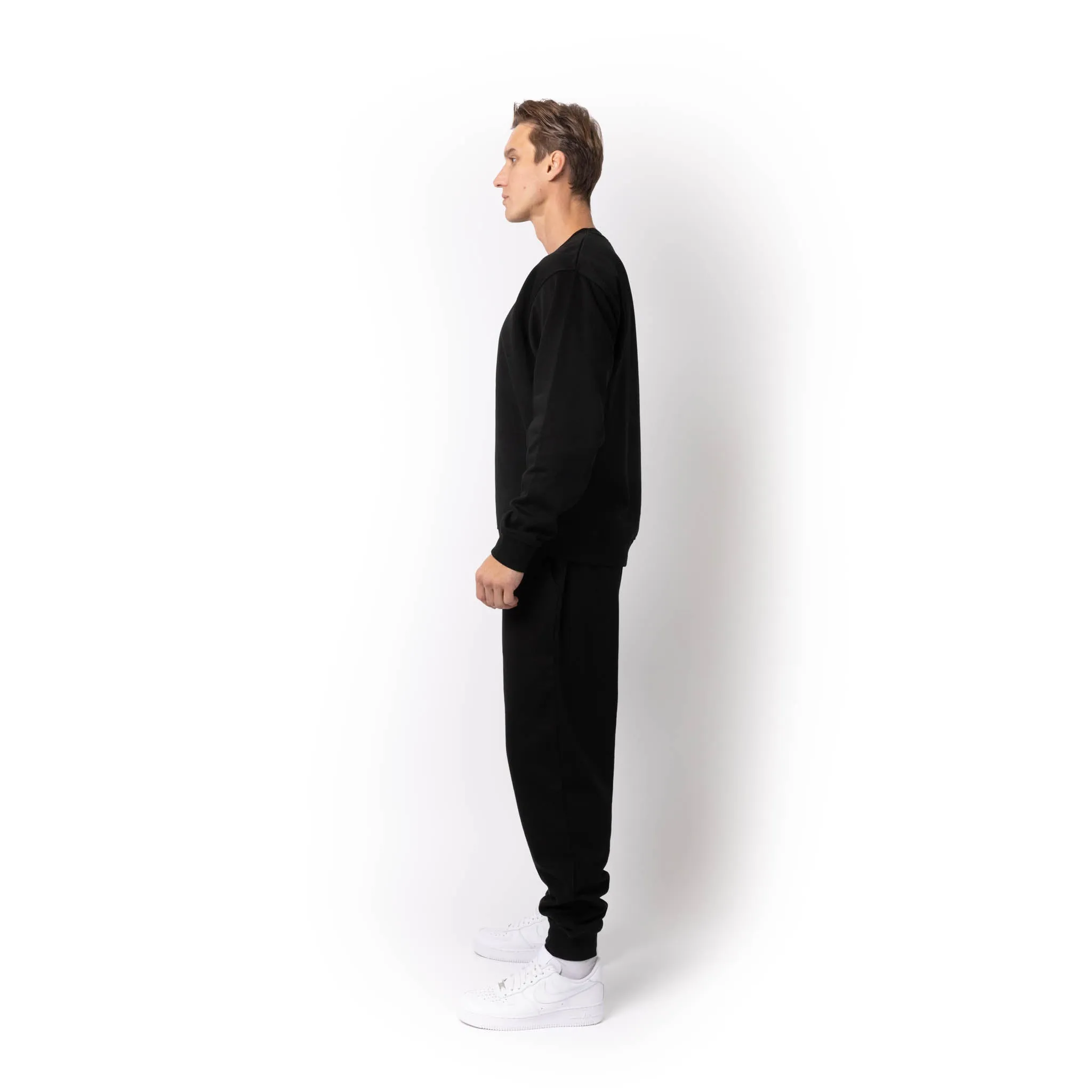HERO-1020 Unisex Blank Crewneck Sweatshirt - Black