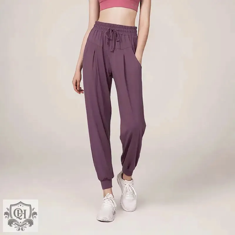 High Waist Cotton Blend Yoga Pants