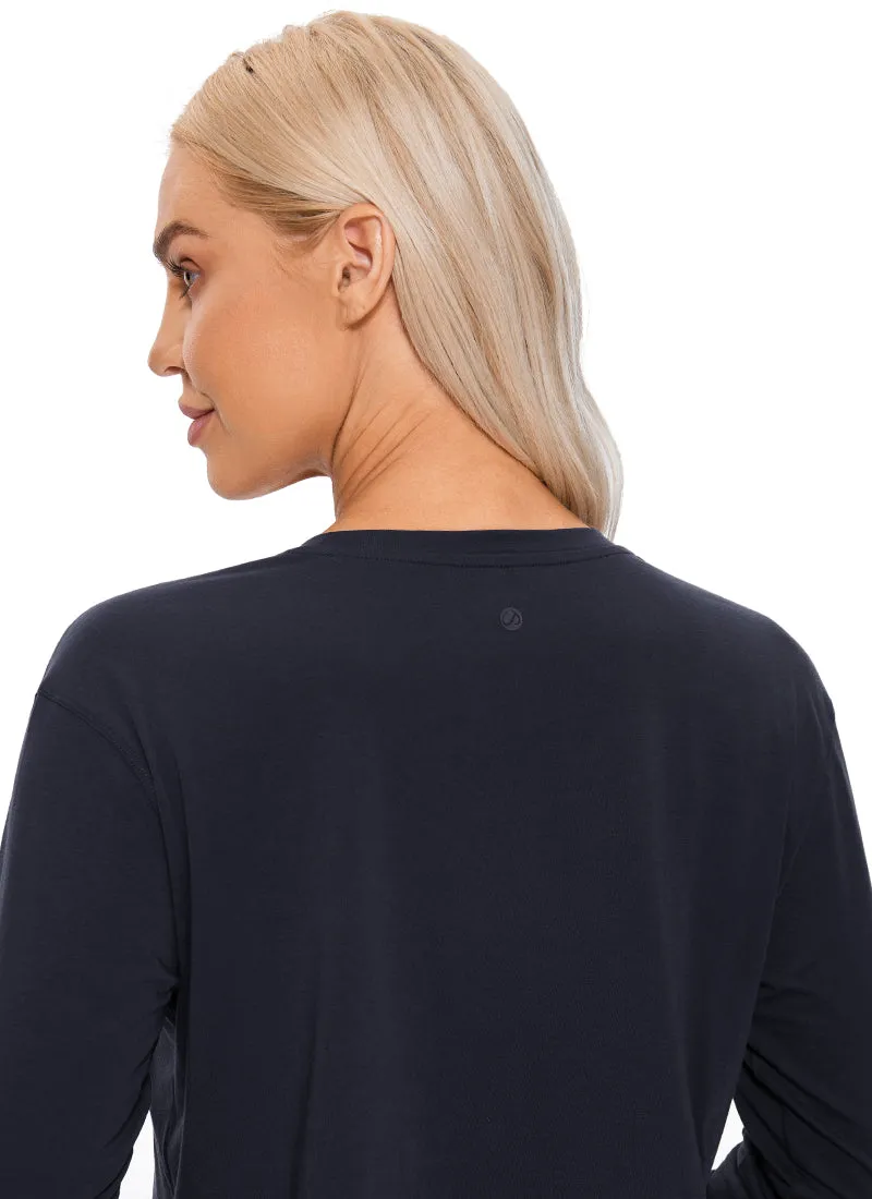 Pima Cotton Workout Cropped Long Sleeve